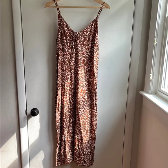 Roxy | Dresses | Brown And White Spaghetti Strap Dress | Poshmark